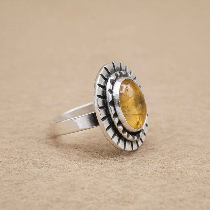 Citrin Statement Ring aus Sterling Silber 925