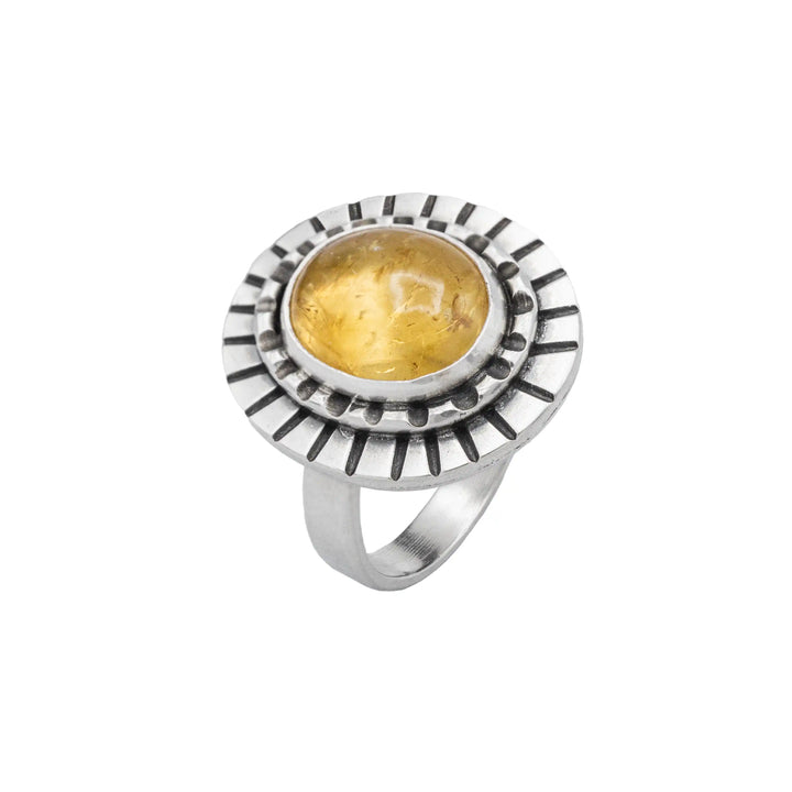 Citrin Statement Ring aus Sterling Silber 925