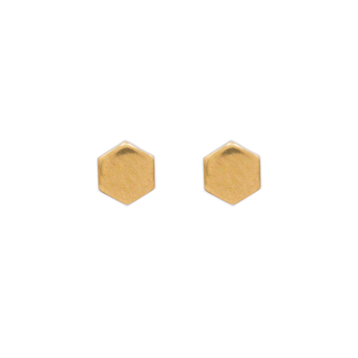 Kleine goldene sechseckige Mini Ohrstecker Hexagon