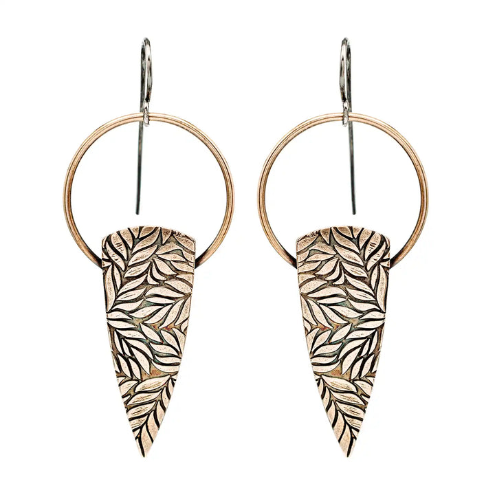 Goldene Statement Blatt Ohrringe aus Bronze