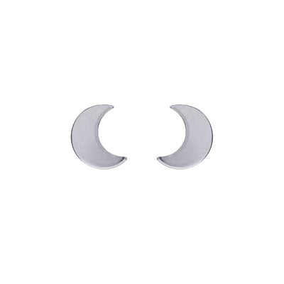 Kleine Mini Echtsilber Mond Ohrstecker // Luna