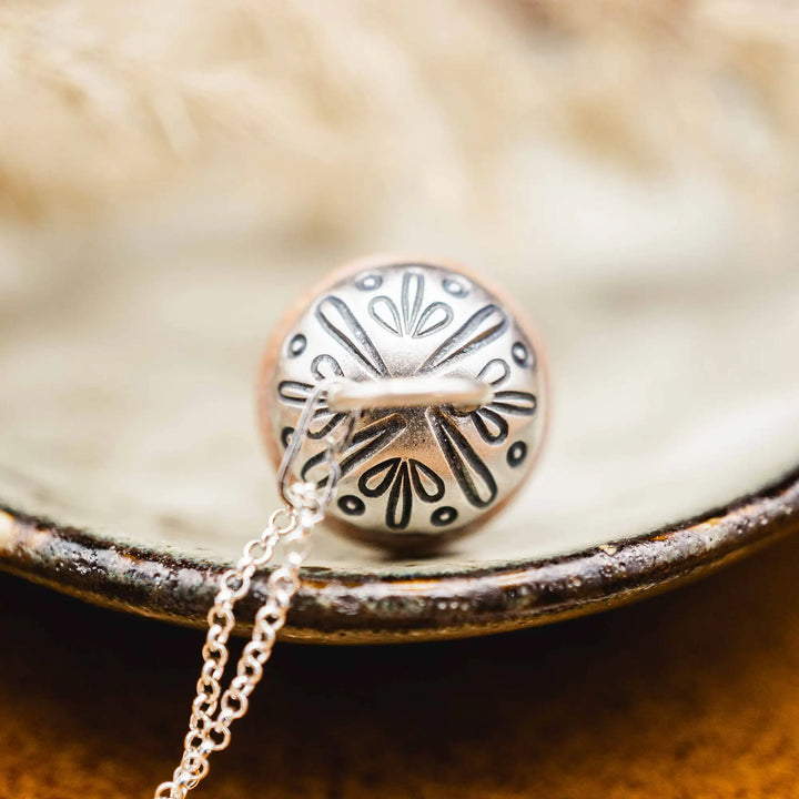 Edelstein Pilz Kette Silber 925 mit rosa Jaspis