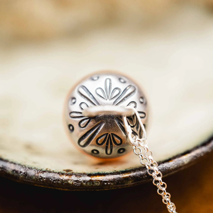 Edelstein Pilz Kette Silber 925 mit Achat in Orange