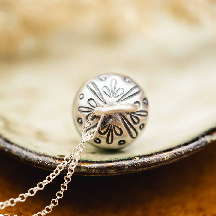 Edelstein Pilz Kette Silber 925 mit MoosAchat in Grün