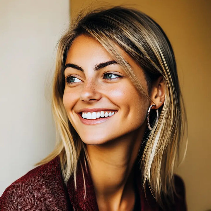 Creolen aus Silber 925. Die mittelgroßen Ohrring Creolen aus Silber sind handefertigt mit organischer Textur. Zeitlos, vielseitig, passt zu allem - echte Silberschmiede Arbeit.