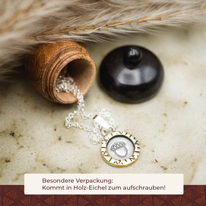 Kette aus Silber 925 mit Eichel - Naturschmuck Halskette