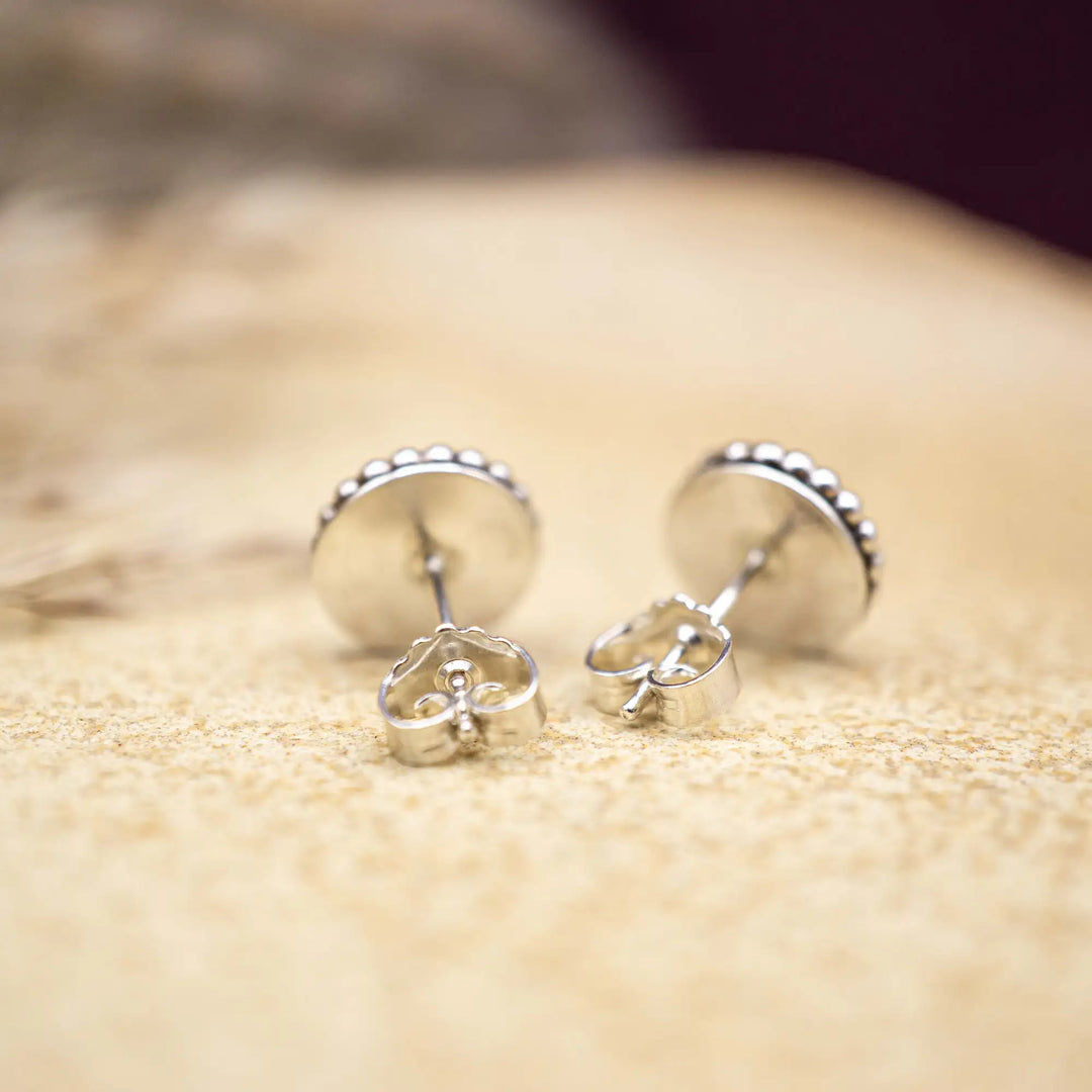 Rückseite ohrringe aus silber 925 mit Silberstempel und Ohrmutter – kleine Ohrstecker aus Silber