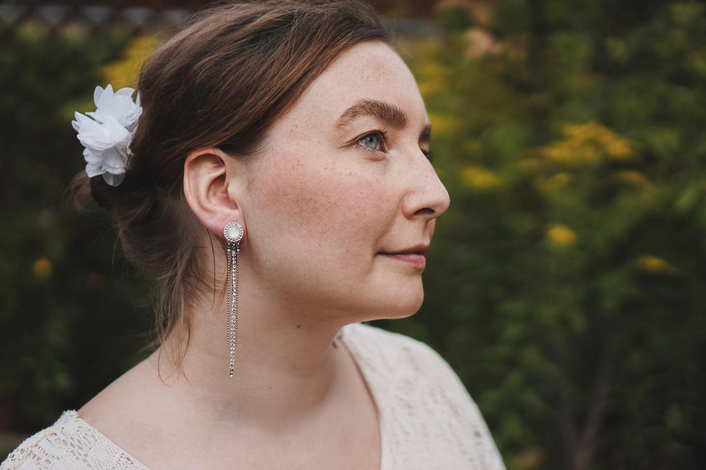 Ohrstecker mit Hänger •Halo• in 12mm mit Kristallen - Lules Piek