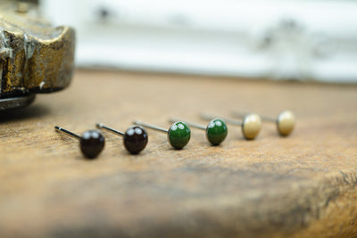 Mini Ohrstecker Set •Natur• mit Edelstahl - Lules Piek