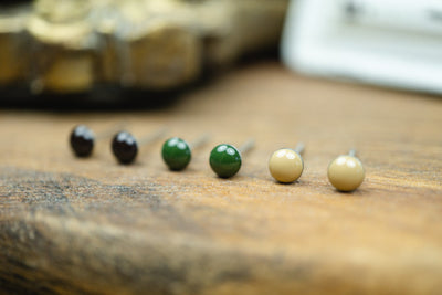 Mini Ohrstecker Set •Natur• mit Edelstahl - Lules Piek
