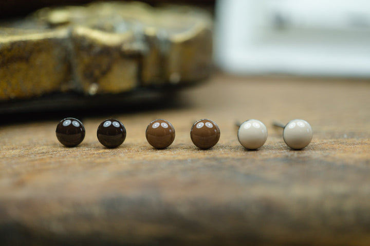 Mini Ohrstecker Set •Erdtöne• mit Edelstahl - Lules Piek