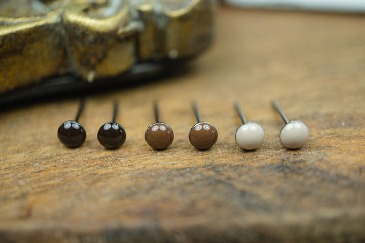 Mini Ohrstecker Set •Erdtöne• mit Edelstahl - Lules Piek