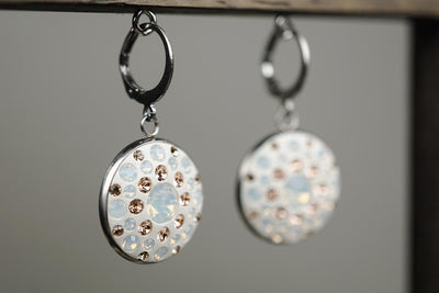 Kurze Ohrhänger •Silk• in 22mm mit Kristallen - Lules Piek