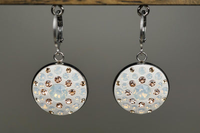 Kurze Ohrhänger •Silk• in 22mm mit Kristallen - Lules Piek