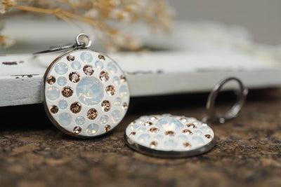 Kurze Ohrhänger •Silk• in 22mm mit Kristallen - Lules Piek