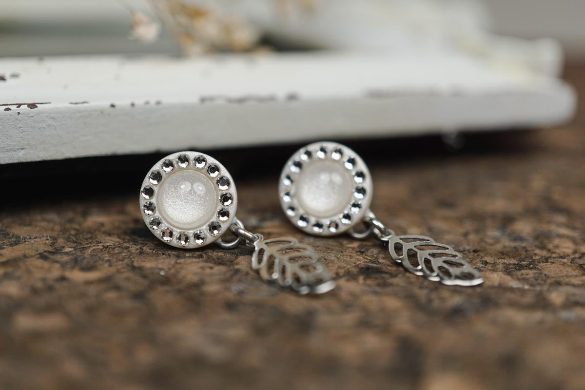 Ohrstecker mit Hänger •Halo• in 10mm mit Kristallen - Lules Piek