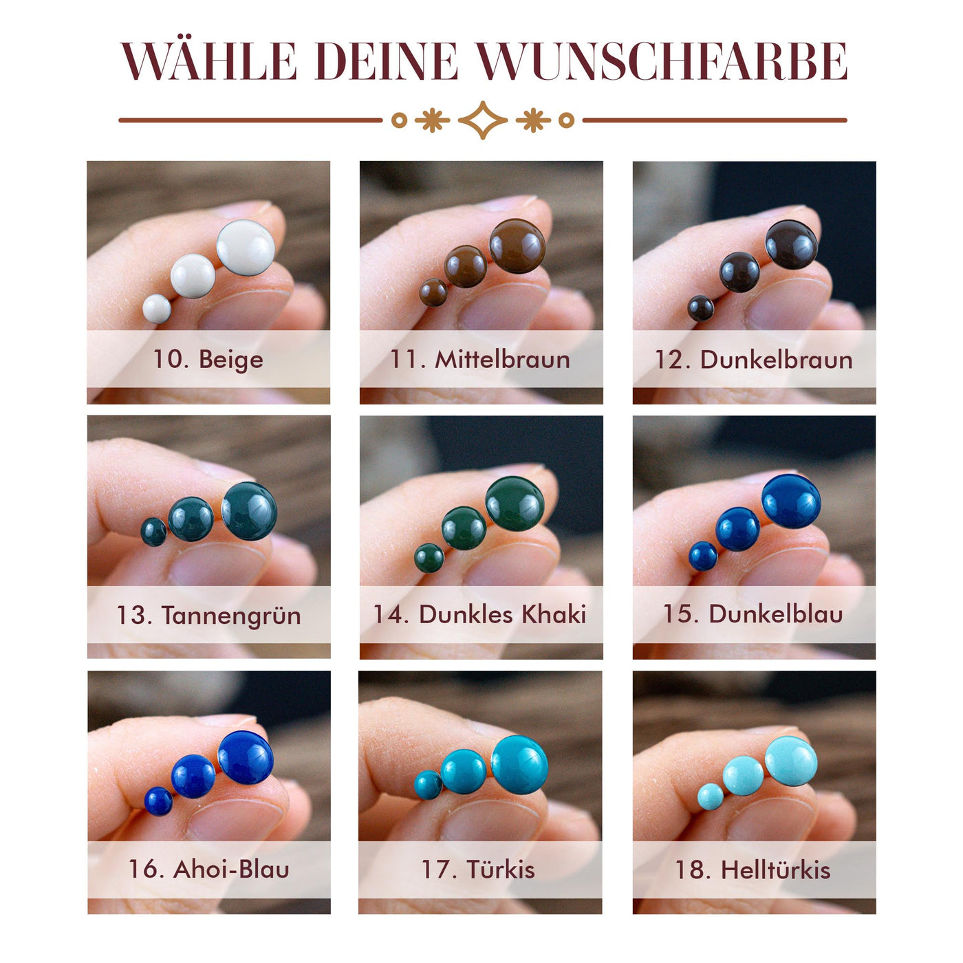 Mini Ohrstecker Set 4mm - freie Farbwahl
