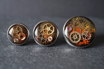 Steampunk Ohrstecker •Toki• 14mm mit Edelstahl - Lules Piek