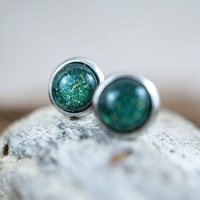 Glossy Dots Smaragdgrün // Kleine Mini Ohrstecker