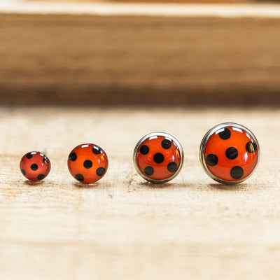 Kleine Marienkäfer Ohrstecker •Ladybug• mit Edelstahl - Lules Piek