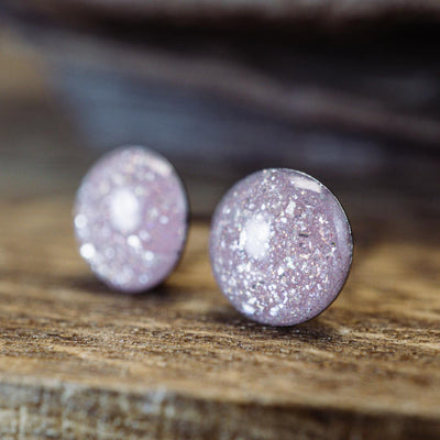 Kleine Mini Ohrstecker •Galaxie• in Rosa - Lules Piek