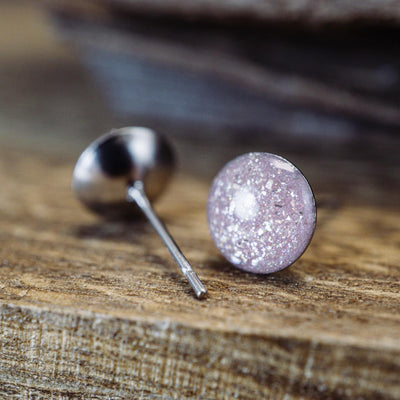 Kleine Mini Ohrstecker •Galaxie• in Rosa - Lules Piek