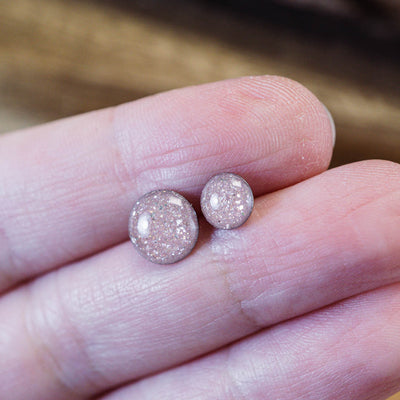 Kleine Mini Ohrstecker •Galaxie• in Rosa - Lules Piek