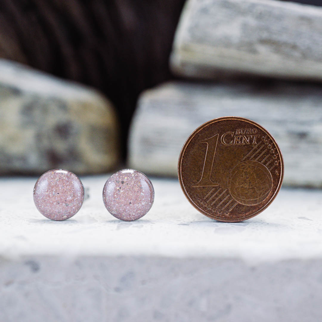 Kleine Mini Ohrstecker •Galaxie• in Rosa - Lules Piek