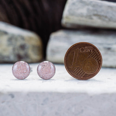 Kleine Mini Ohrstecker •Galaxie• in Rosa - Lules Piek