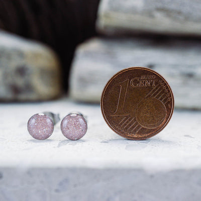 Kleine Mini Ohrstecker •Galaxie• in Rosa - Lules Piek