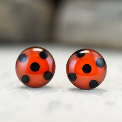Kleine Marienkäfer Ohrstecker •Ladybug• mit Edelstahl - Lules Piek