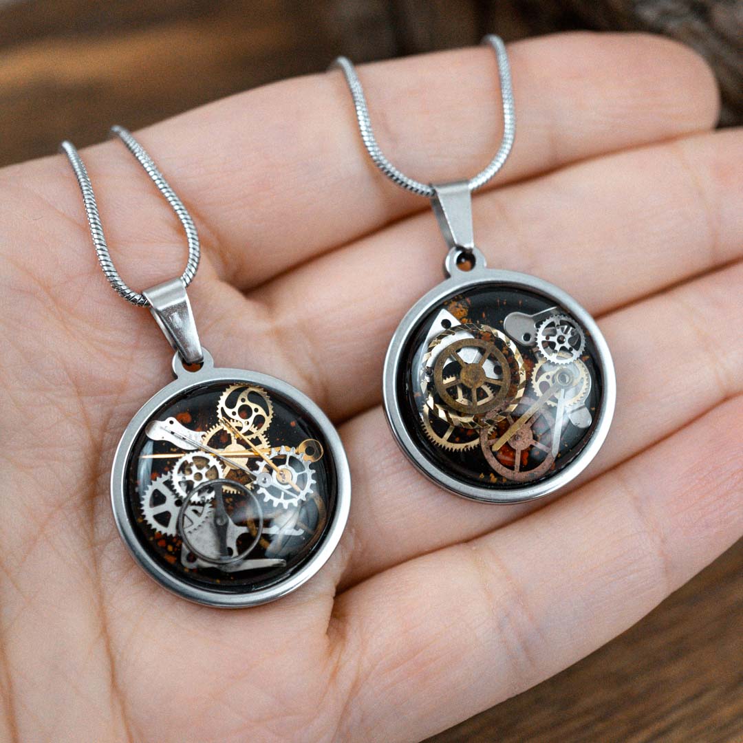 Steampunk Zahnrad Kette •Toki• 23mm mit Edelstahl - Lules Piek