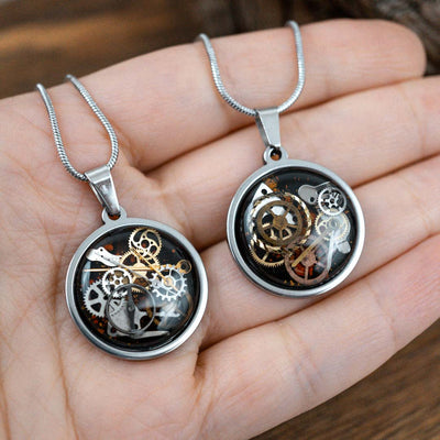 Steampunk Zahnrad Kette •Toki• 23mm mit Edelstahl - Lules Piek