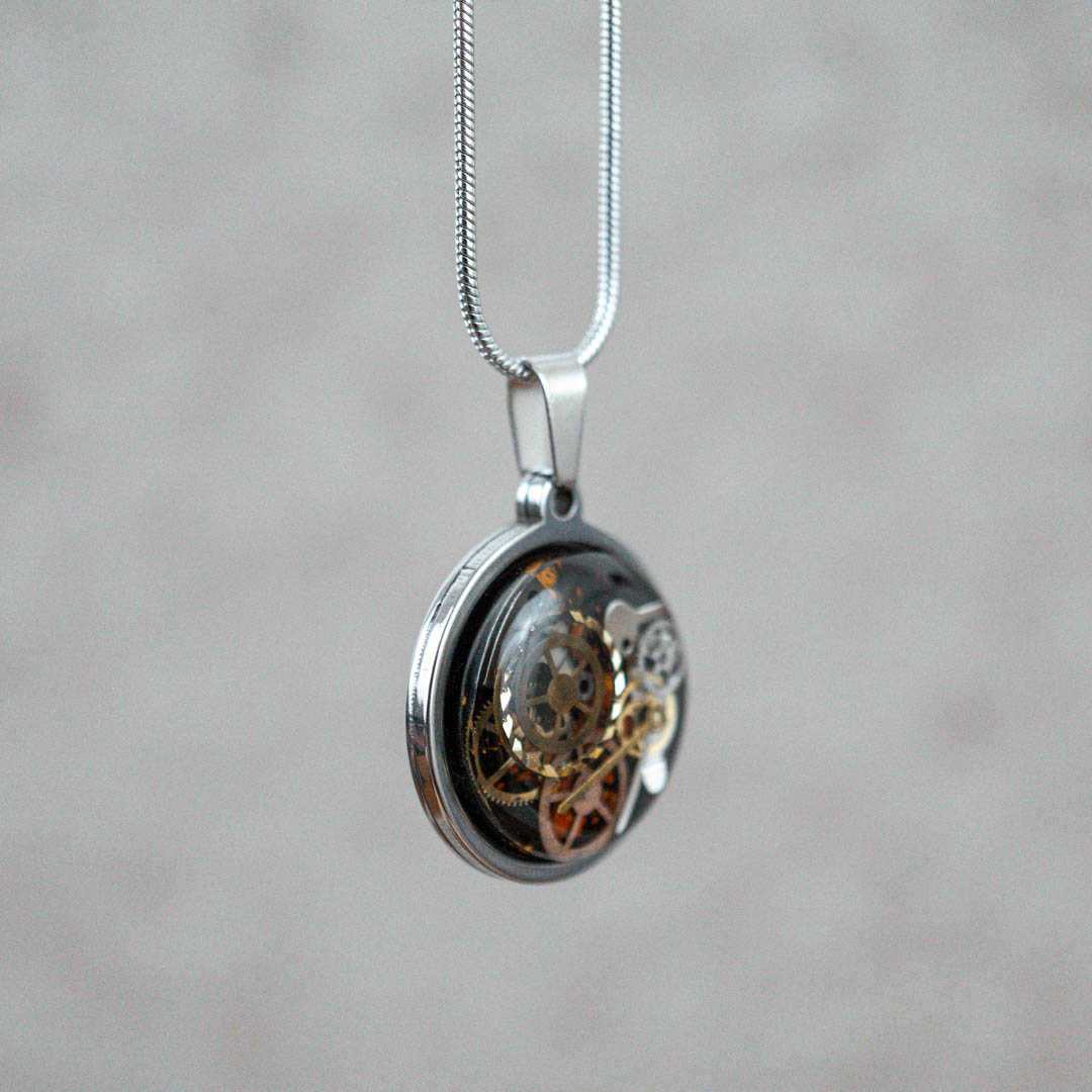 Steampunk Zahnrad Kette •Toki• 23mm mit Edelstahl - Lules Piek