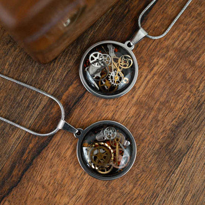 Steampunk Zahnrad Kette •Toki• 23mm mit Edelstahl - Lules Piek
