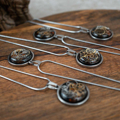 Steampunk Zahnrad Kette •Toki• 23mm mit Edelstahl - Lules Piek