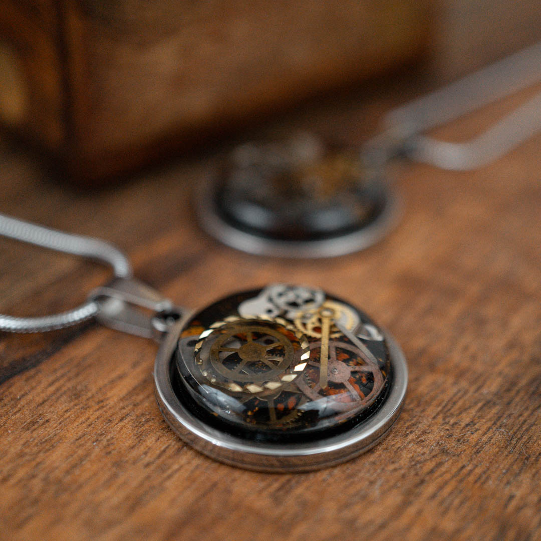 Steampunk Zahnrad Kette •Toki• 23mm mit Edelstahl - Lules Piek