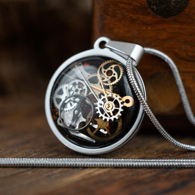 Steampunk Zahnrad Kette •Toki• 23mm mit Edelstahl - Lules Piek