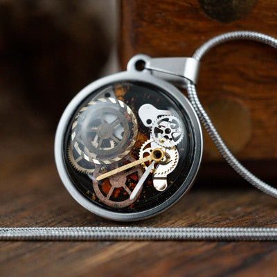 Steampunk Zahnrad Kette •Toki• 23mm mit Edelstahl - Lules Piek
