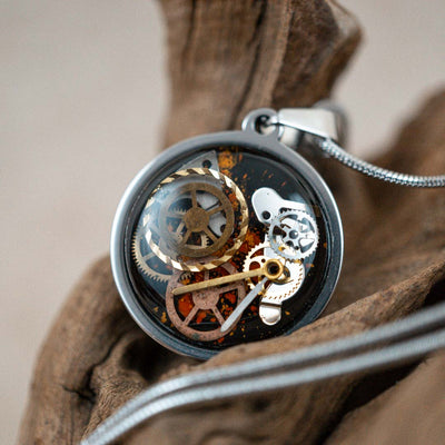 Steampunk Zahnrad Kette •Toki• 23mm mit Edelstahl - Lules Piek