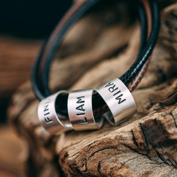 Vegan necklace in brown-black with engraving on real silver